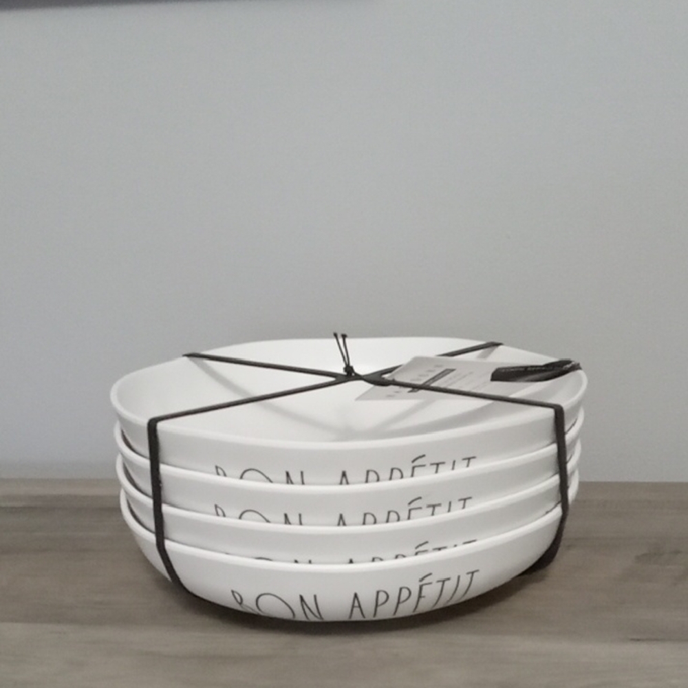 Rae Dunn Melamine Dinner Bowls Set -
